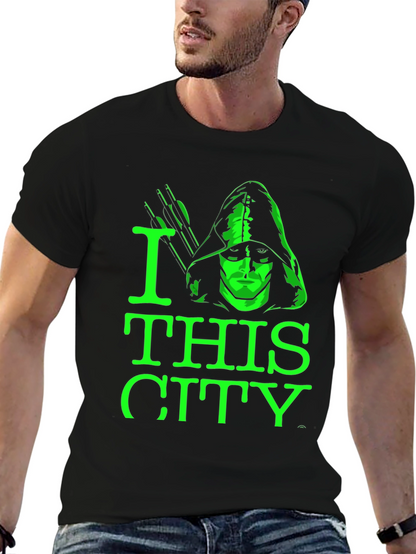 Camiseta Negra Green Arrow I Love This City