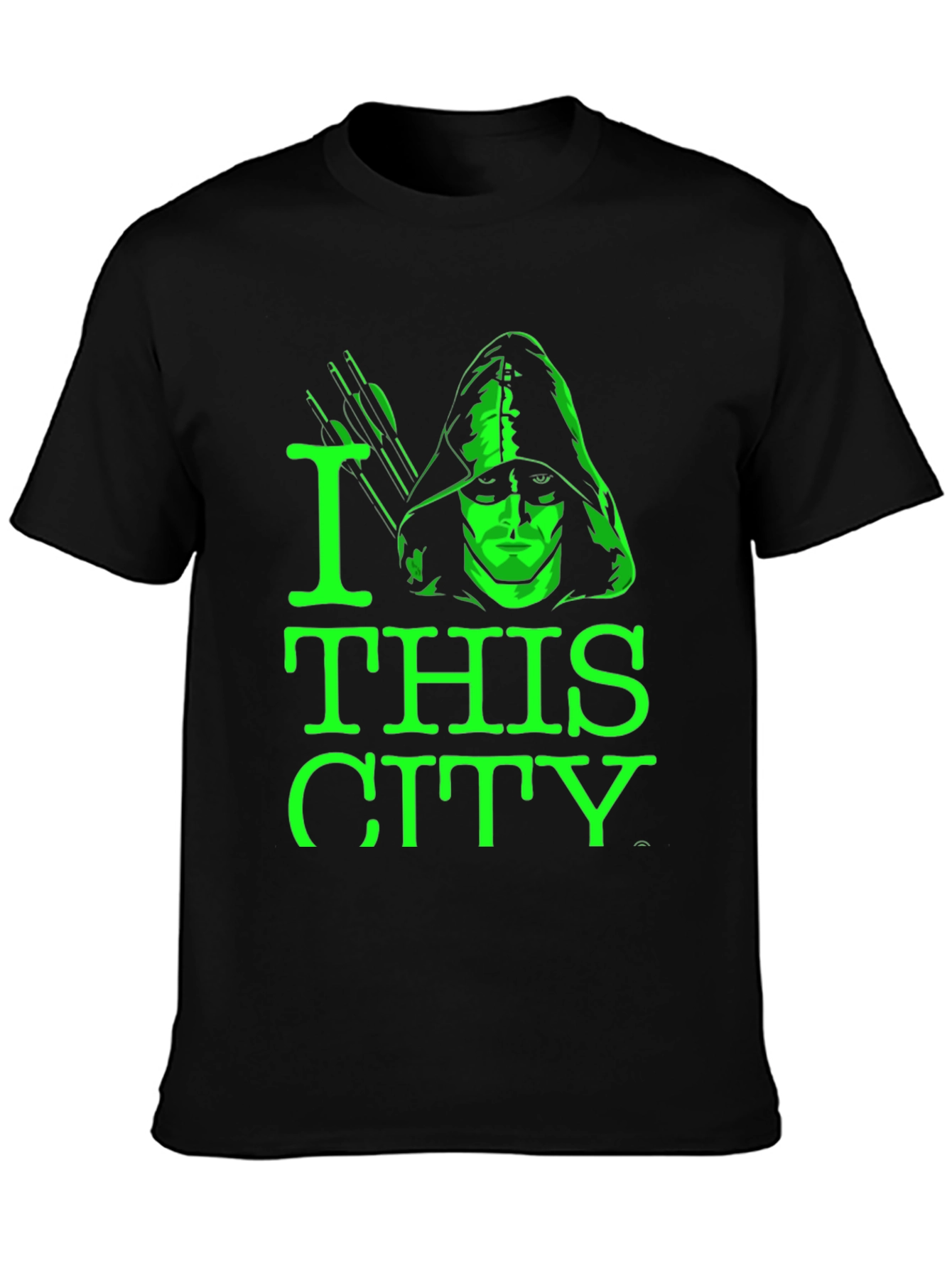 Camiseta Negra Green Arrow I Love This City