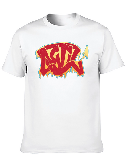 Camiseta Negra con Diseño Gráfico Estilizado