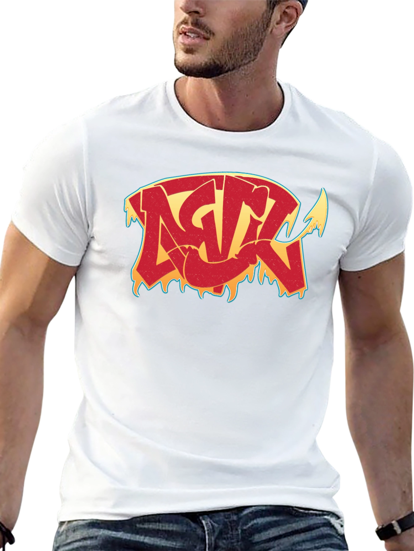 Camiseta Negra con Diseño Gráfico Estilizado