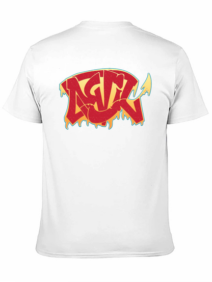 Camiseta Negra con Diseño Gráfico Estilizado