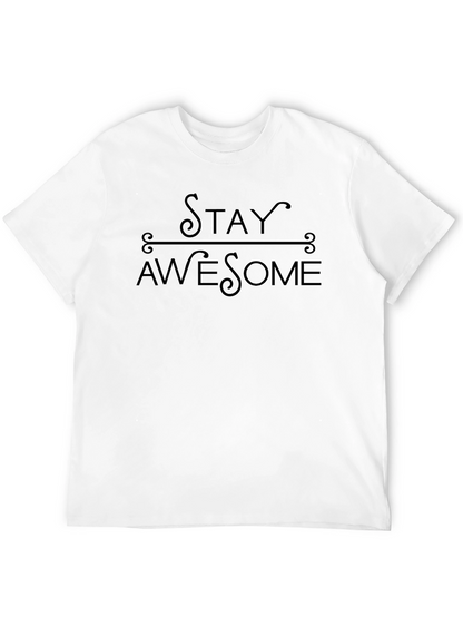 Camiseta Negra Stay Awesome para Hombre