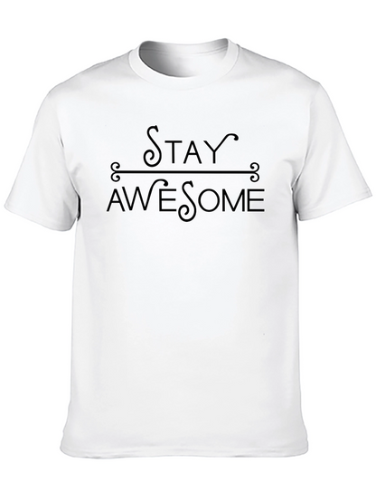 Camiseta Negra Stay Awesome para Hombre
