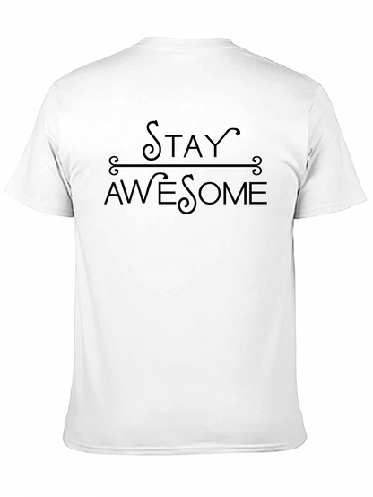 Camiseta Negra Stay Awesome para Hombre