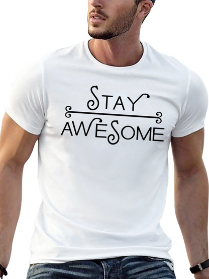 Camiseta Negra Stay Awesome para Hombre
