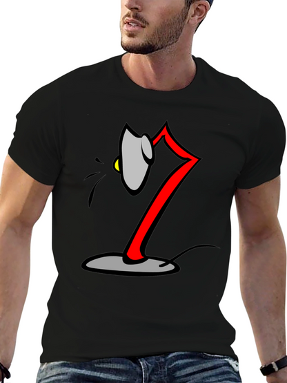 Camiseta Negra con Diseño de Lámpara Animada