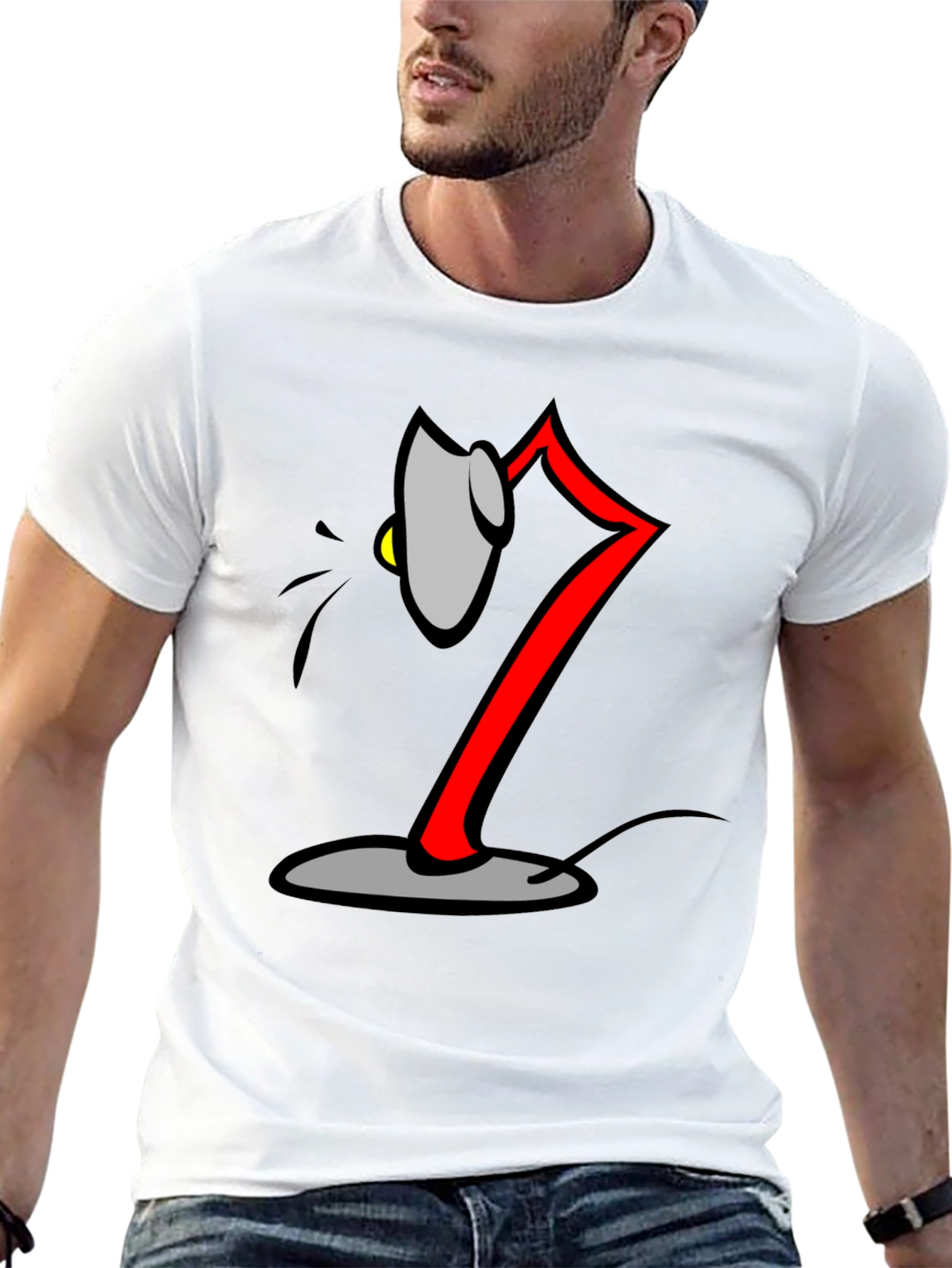 Camiseta Negra con Diseño de Lámpara Animada