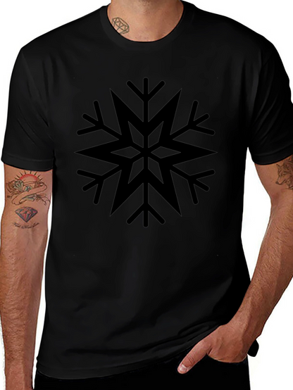Camiseta Negra con Diseño de Copo de Nieve
