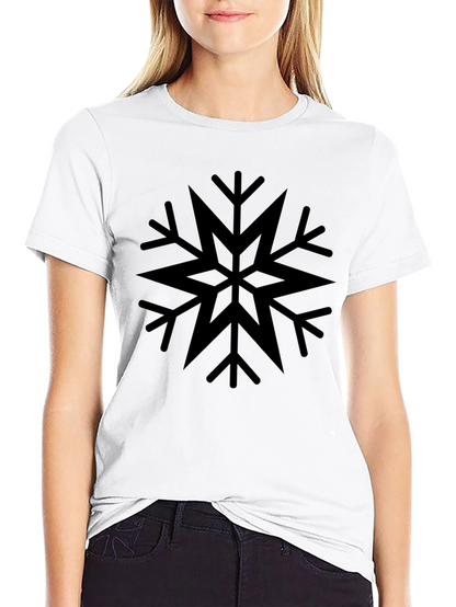 Camiseta Negra con Diseño de Copo de Nieve