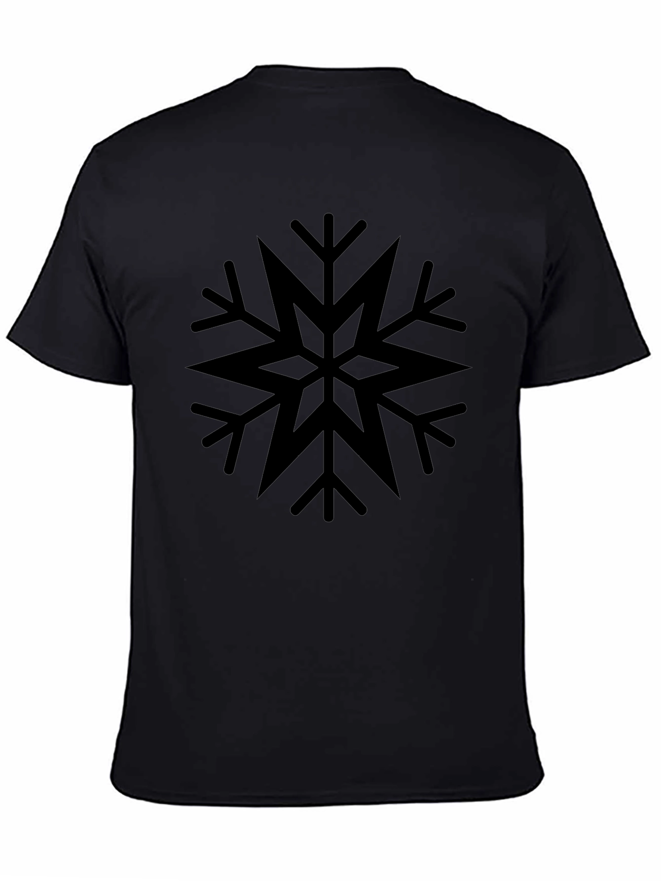 Camiseta Negra con Diseño de Copo de Nieve