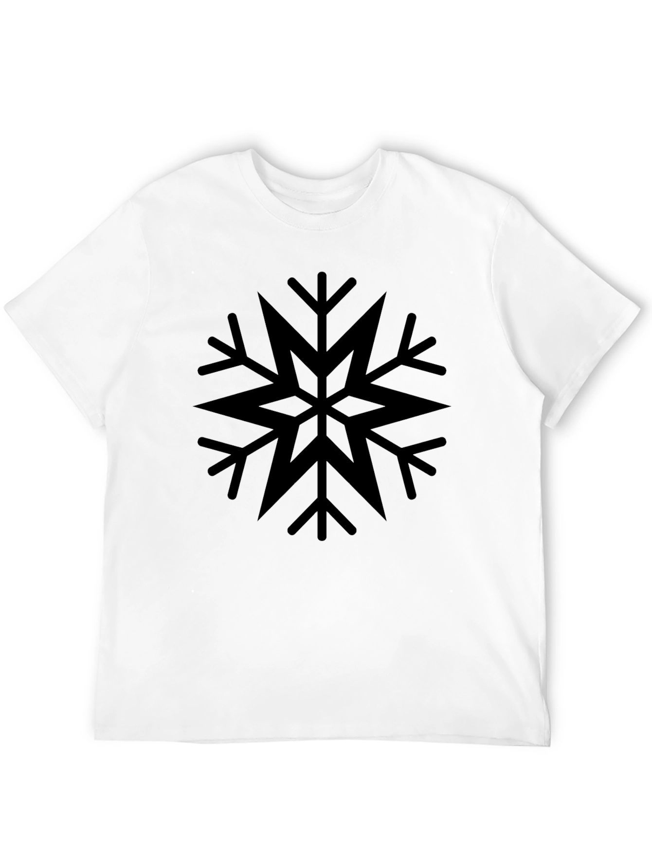 Camiseta Negra con Diseño de Copo de Nieve