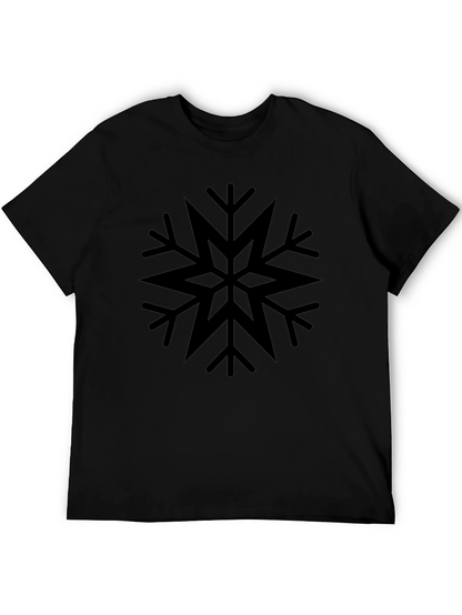 Camiseta Negra con Diseño de Copo de Nieve