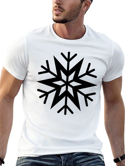 Camiseta Negra con Diseño de Copo de Nieve
