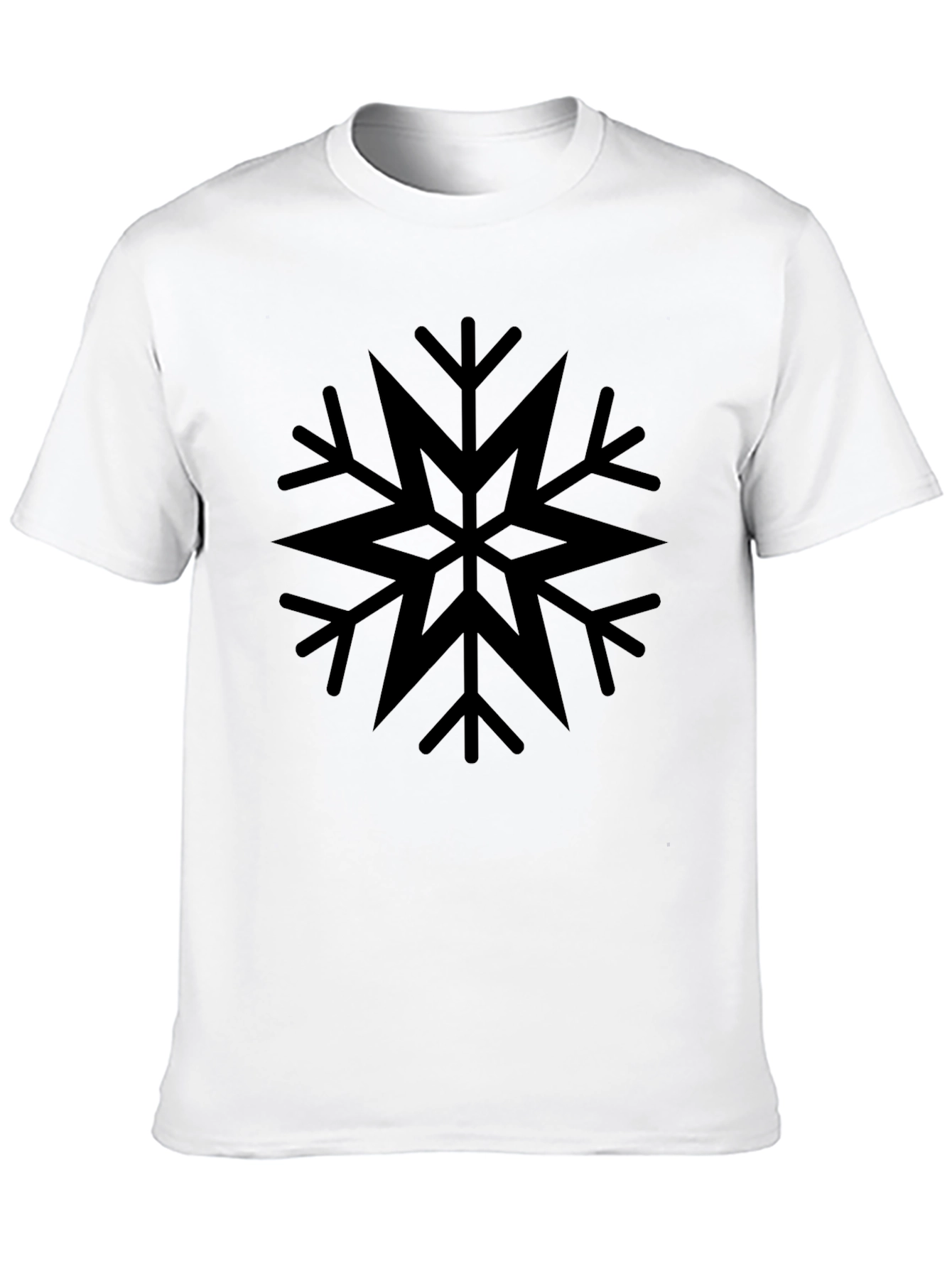 Camiseta Negra con Diseño de Copo de Nieve