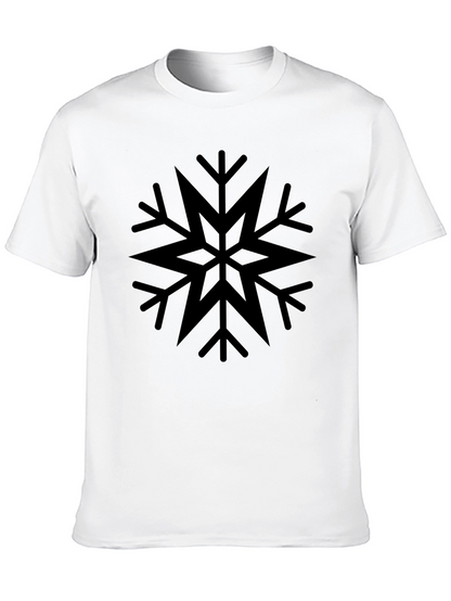 Camiseta Negra con Diseño de Copo de Nieve