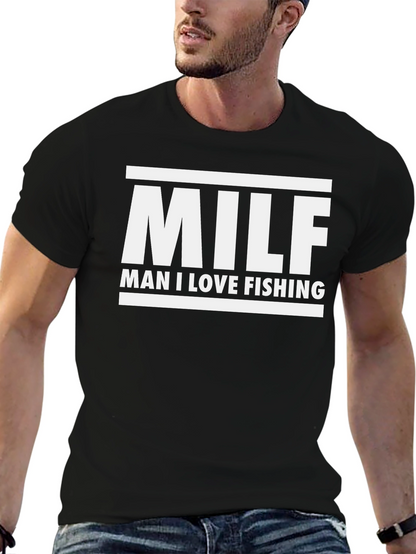 Camiseta Negra MILF: ¡Amo Pescar!