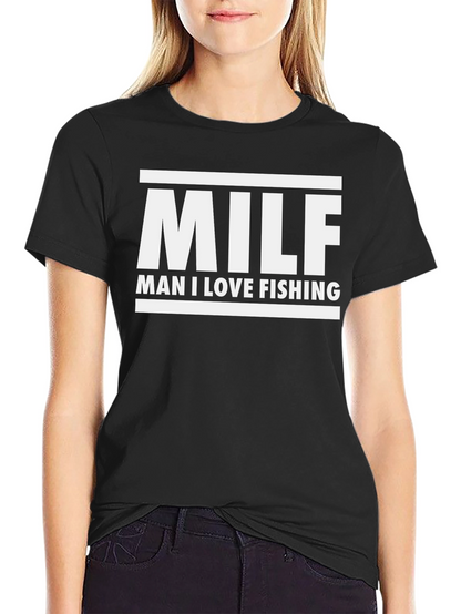 Camiseta Negra MILF: ¡Amo Pescar!