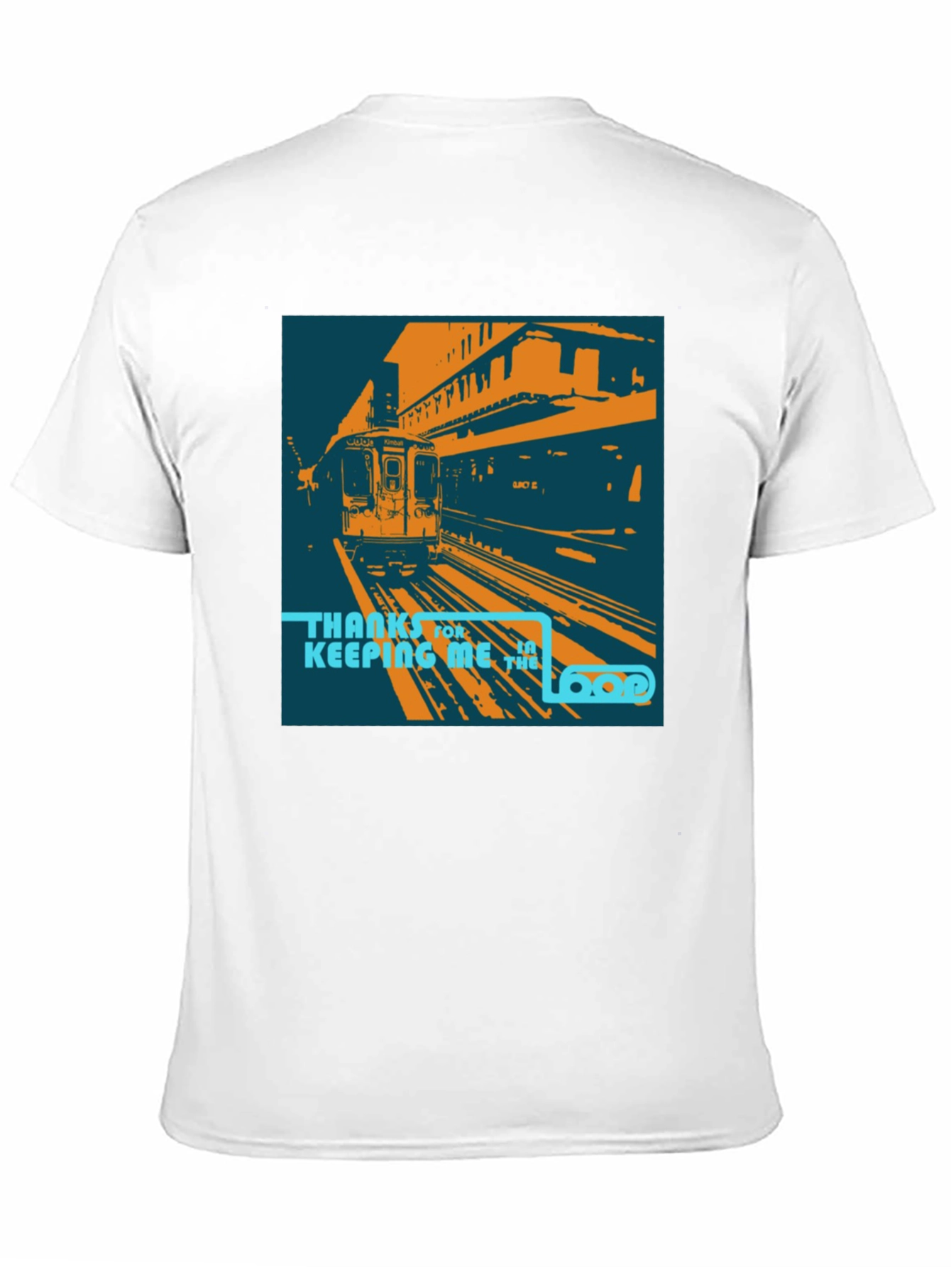Camiseta Negra con Diseño de Tren Urbano Retro
