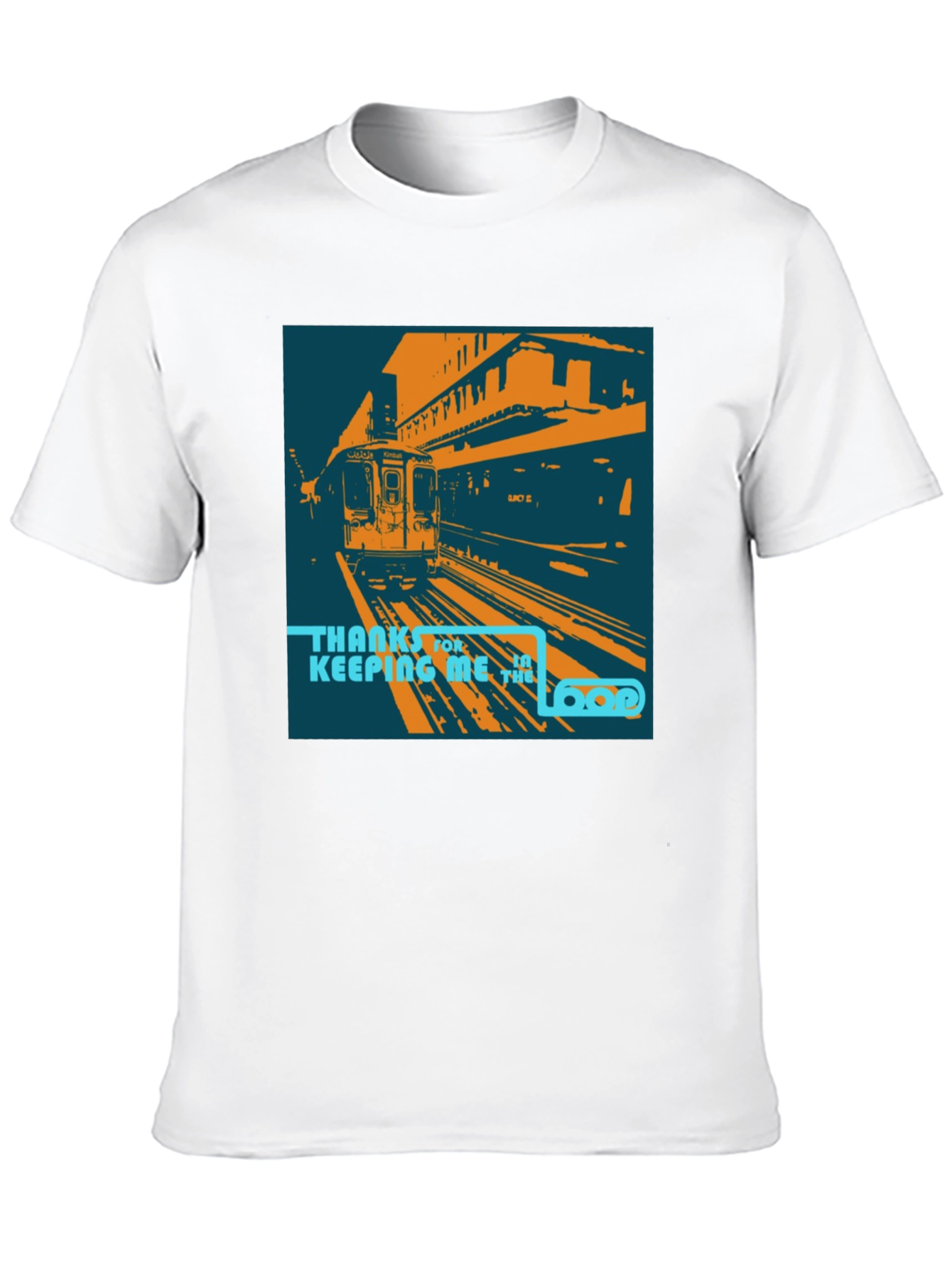 Camiseta Negra con Diseño de Tren Urbano Retro