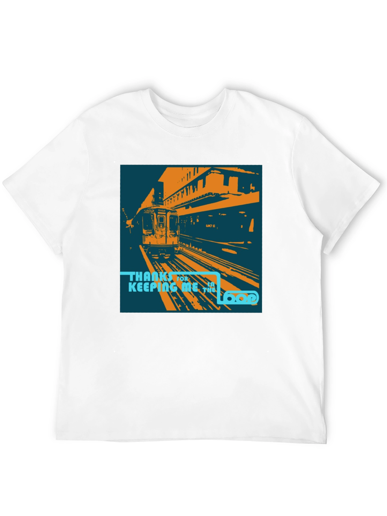 Camiseta Negra con Diseño de Tren Urbano Retro