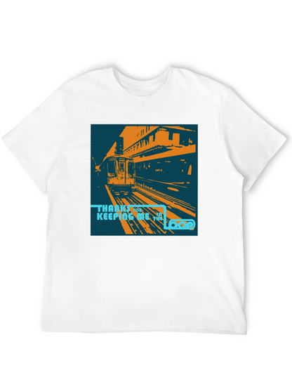 Camiseta Negra con Diseño de Tren Urbano Retro