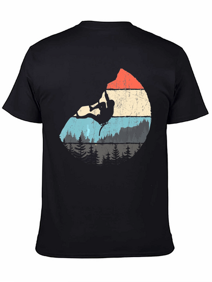 Camiseta Negra con Diseño de Escalador Retro