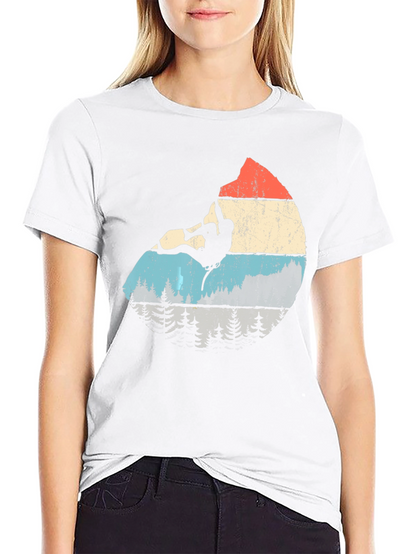 Camiseta Negra con Diseño de Escalador Retro