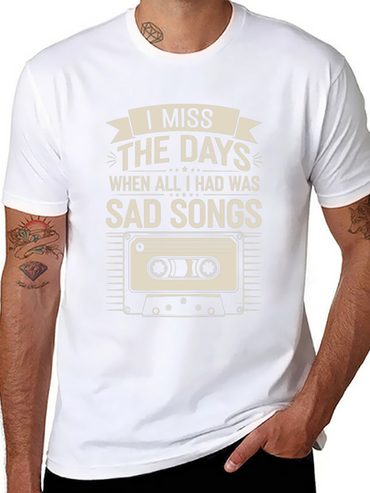 Camiseta Negra Nostálgica: Echo de Menos Canciones Tristes