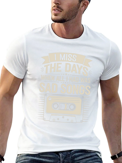 Camiseta Negra Nostálgica: Echo de Menos Canciones Tristes