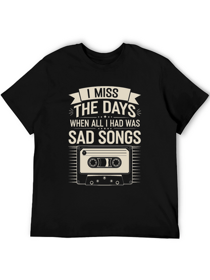 Camiseta Negra Nostálgica: Echo de Menos Canciones Tristes