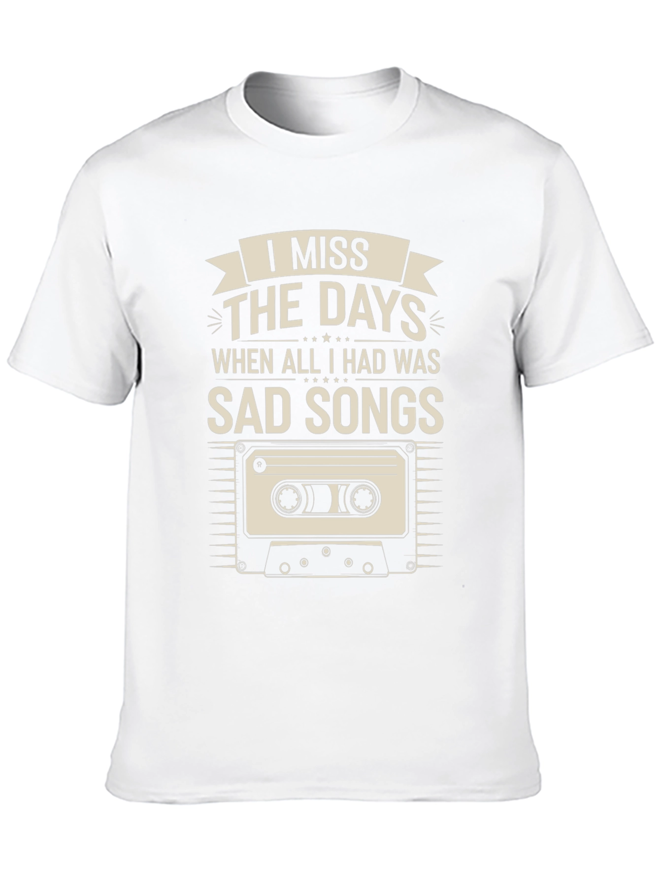 Camiseta Negra Nostálgica: Echo de Menos Canciones Tristes