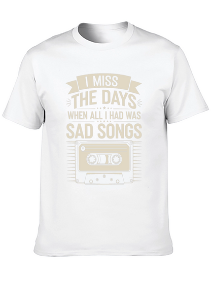 Camiseta Negra Nostálgica: Echo de Menos Canciones Tristes