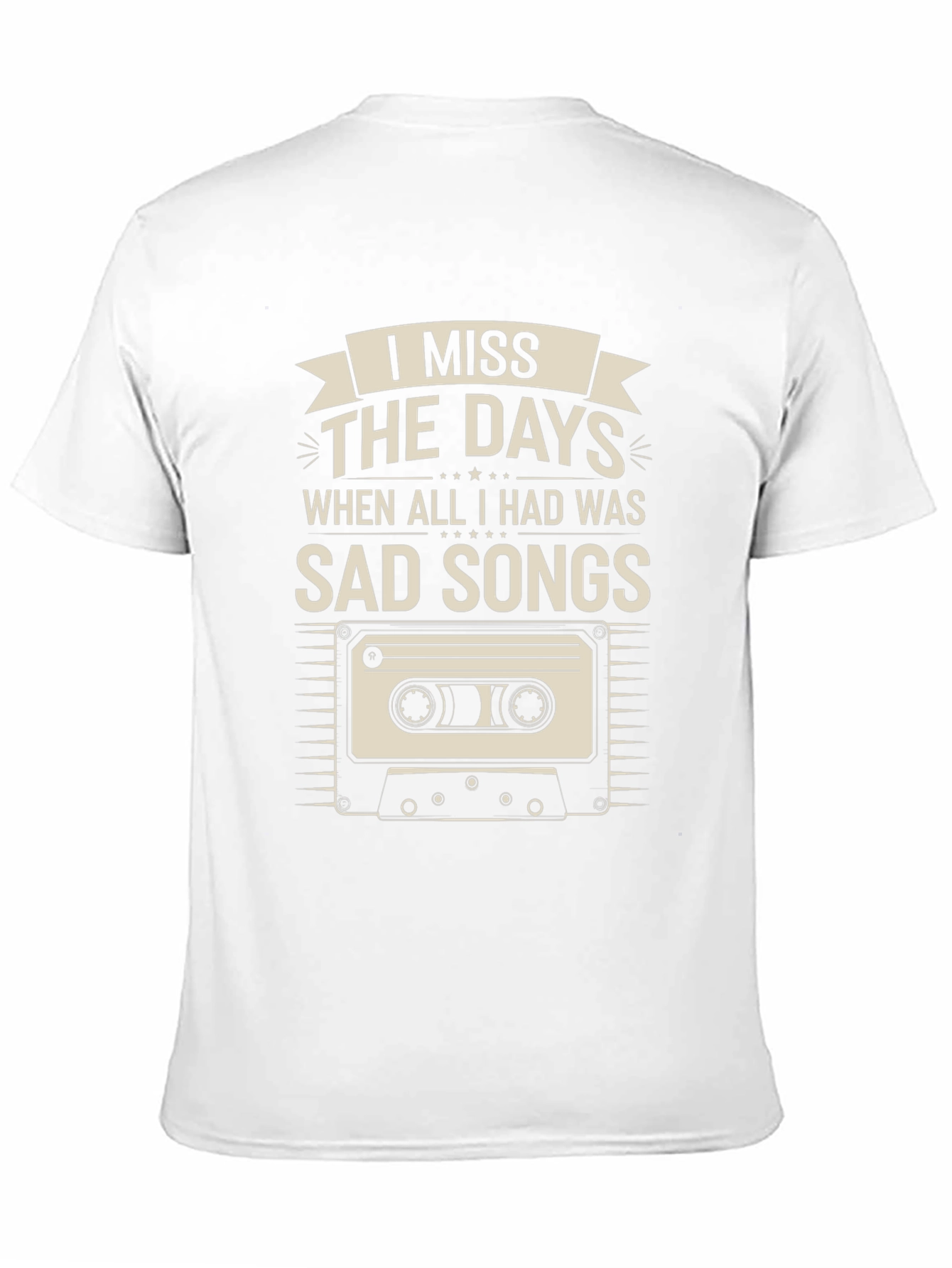 Camiseta Negra Nostálgica: Echo de Menos Canciones Tristes