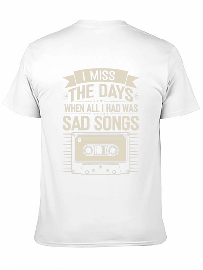 Camiseta Negra Nostálgica: Echo de Menos Canciones Tristes