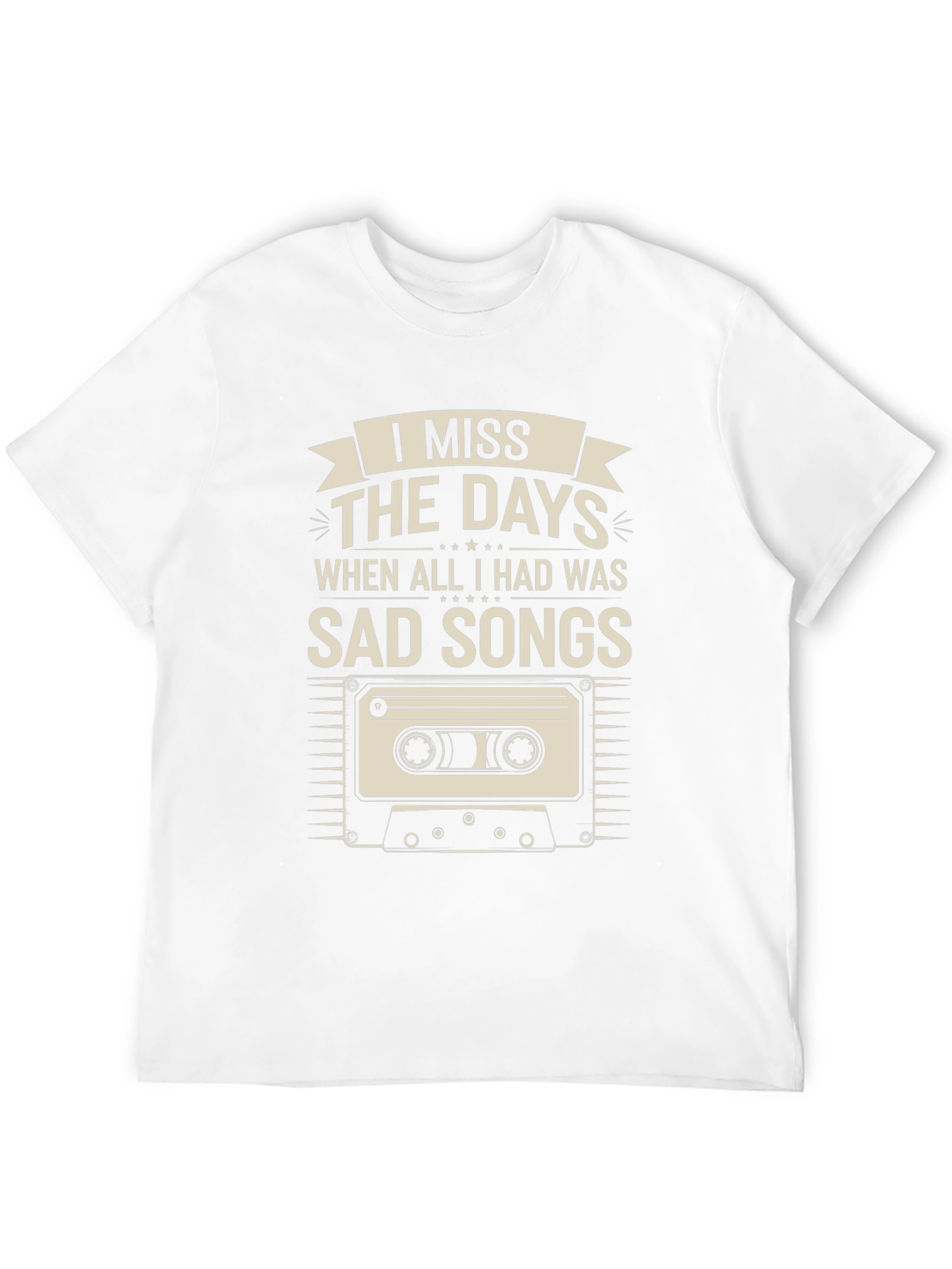 Camiseta Negra Nostálgica: Echo de Menos Canciones Tristes