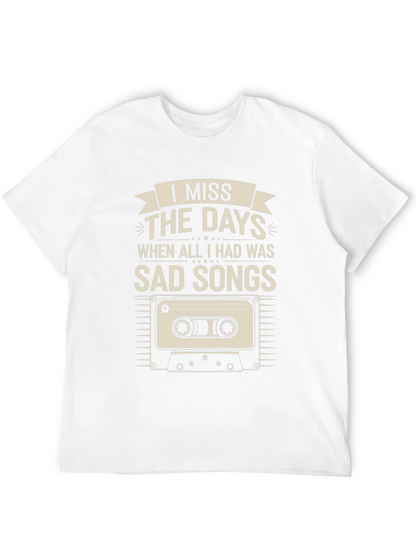 Camiseta Negra Nostálgica: Echo de Menos Canciones Tristes