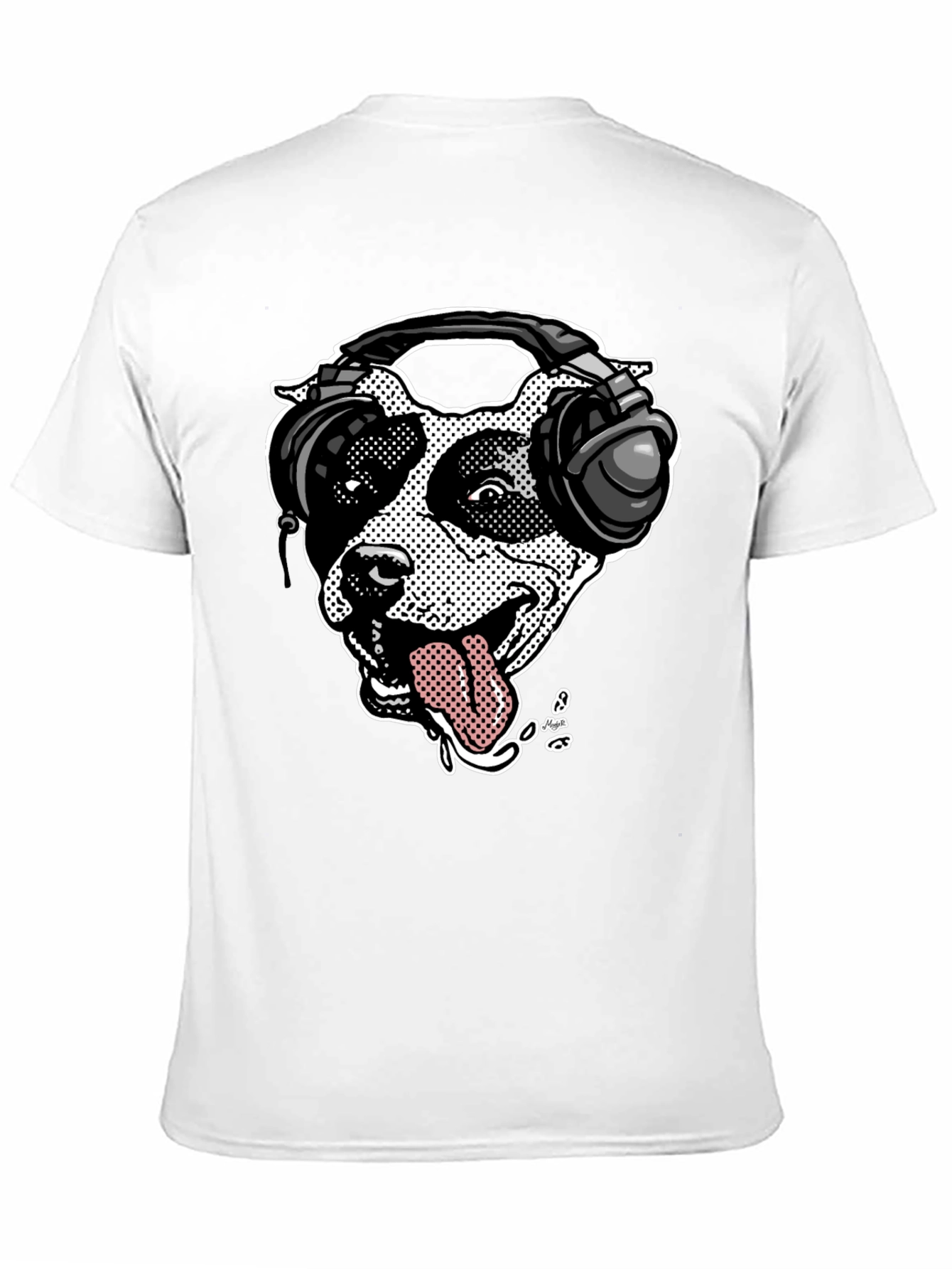 Camiseta Negra con Diseño de Perro DJ