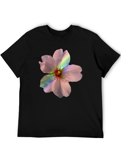 Camiseta Negra con Estampado Floral