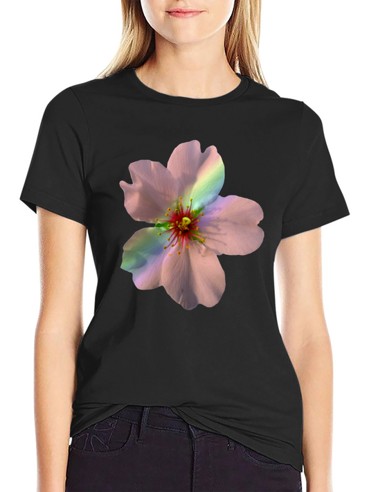 Camiseta Negra con Estampado Floral