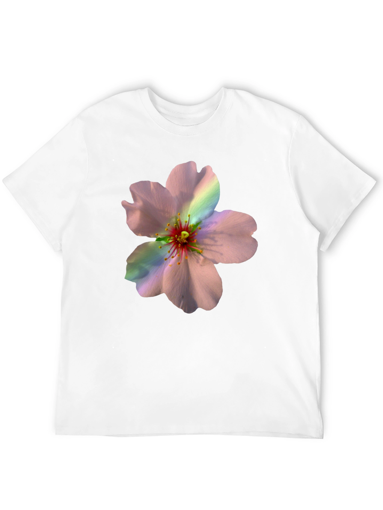 Camiseta Negra con Estampado Floral