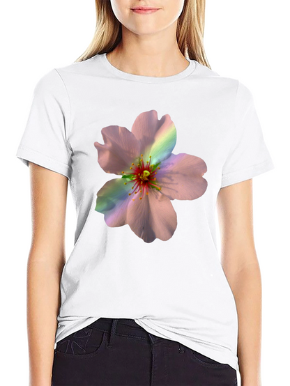 Camiseta Negra con Estampado Floral