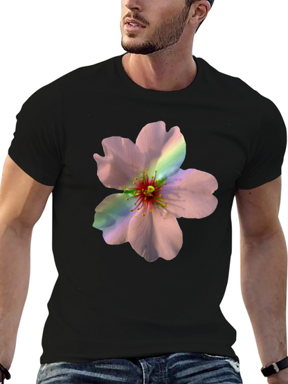Camiseta Negra con Estampado Floral