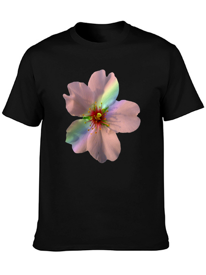 Camiseta Negra con Estampado Floral