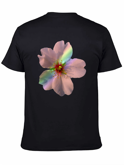 Camiseta Negra con Estampado Floral
