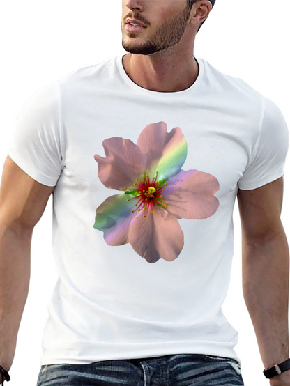 Camiseta Negra con Estampado Floral