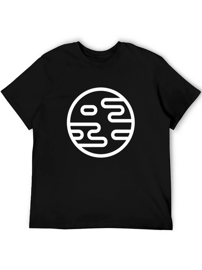 Camiseta Negra con Diseño Circular Abstracto