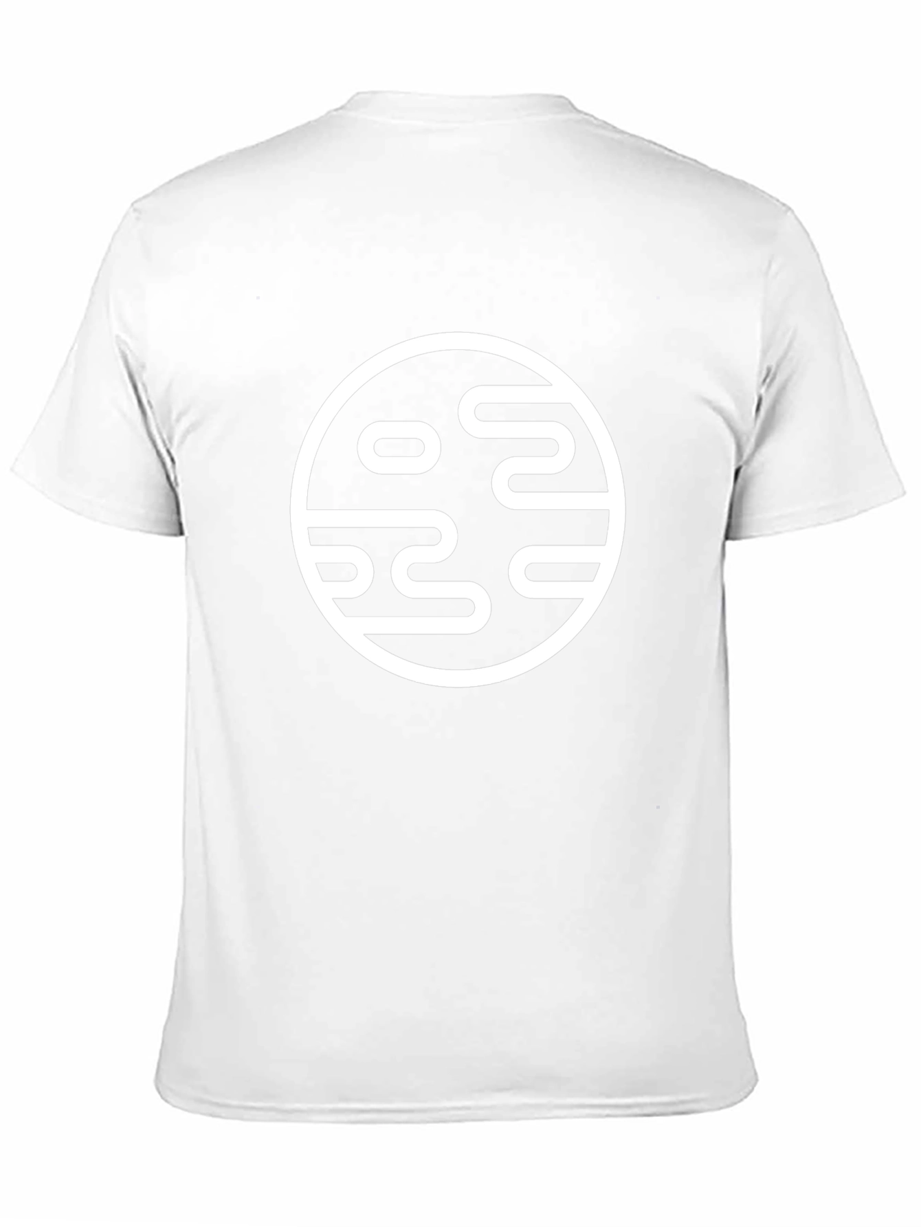 Camiseta Negra con Diseño Circular Abstracto