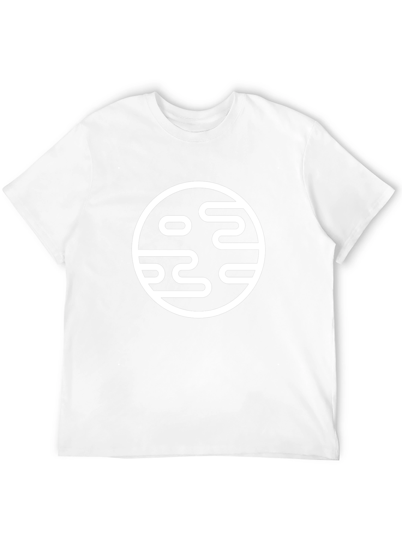 Camiseta Negra con Diseño Circular Abstracto