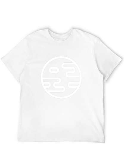 Camiseta Negra con Diseño Circular Abstracto