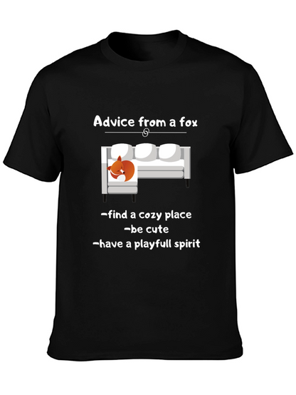 Camiseta Negra Consejos de un Zorro Unisex